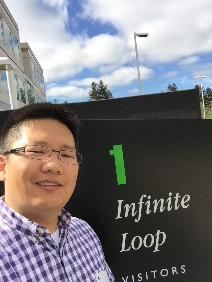 hungtruong's tweet image. I’m super excited because it’s my finally my first day as an iOS developer at @Apple! Since I can’t go into an office yet, my first day pic(s) will have to be from when I visited that sign in 2008 and 2015.