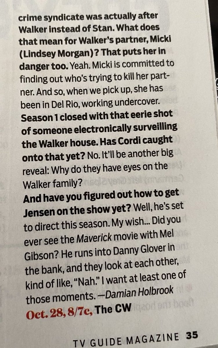 . @jensenackles is set to direct in Walker Season 2! ⭐