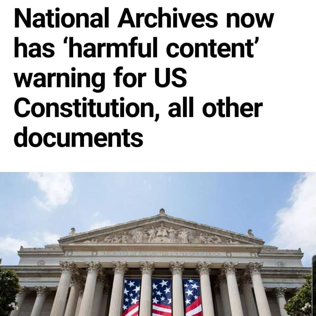 THIS INCLUDES: founding documents like the Declaration of Independence, the Constitution, and the Bill of Rights
https://t.co/VbXtzQqXvh https://t.co/pD8dfcrrPg