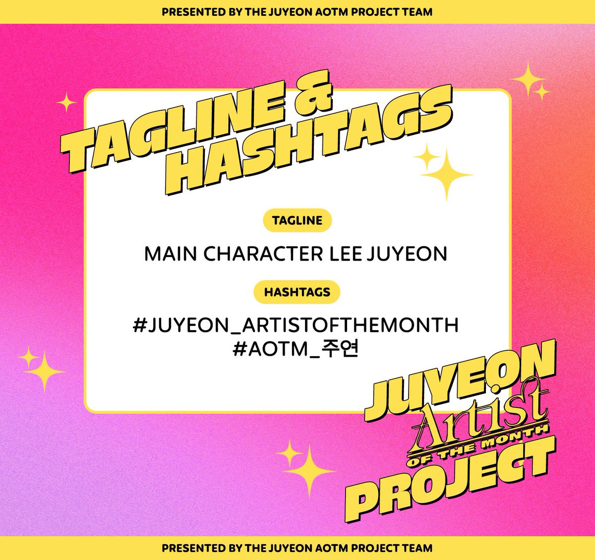 juyeonloopz's tweet image. [TAGLINE + HASHTAGS]

MAIN CHARACTER LEE JUYEON
#.JUYEON_ArtistOfTheMonth 
#.AOTM_주연

❗️Please only use these on the release day of his artist of the month cover!