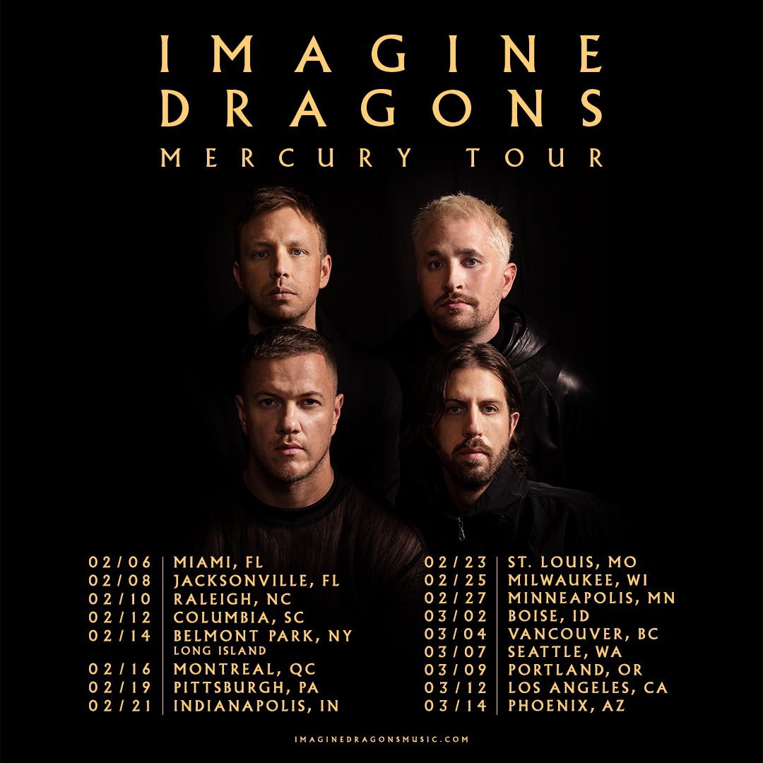 Imagine 2022 Schedule Imagine Dragons On Twitter: "Mercury Tour 2022 Is Coming. The #Amexpresale  (Limited Supply) Starts @ 12Pm Local Time Today Through 9/9 For  @Americanexpress Card Members. Terms Apply. Tickets On Sale To The