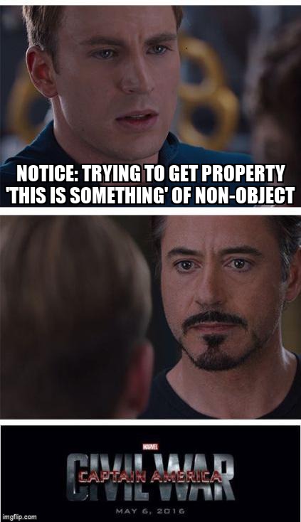 overflow_meme's tweet image. Notice: Trying to get property 'This is something' of non-object stackoverflow.com/questions/6908… #symfony4 #php #symfony