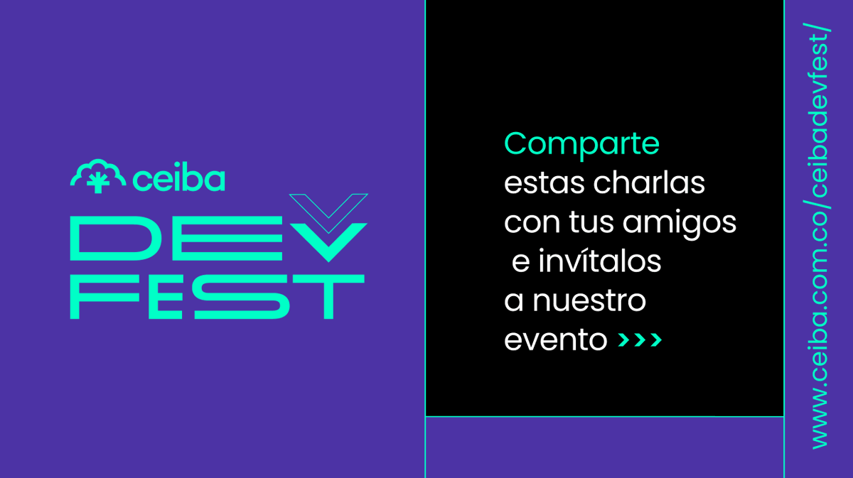 CeibaSoftware's tweet photo. ¡Hoy seguimos en el #CeibaDevFest!

Conoce de #AtributosDeCalidad e #InteligenciaArtificial desde las 5 p.m.

Invita a un amigo, únete a nuestras charlas y aprende con los expertos de la #FamiliaCeiba 

Conoce más en https://t.co/2qzGaIpalH

#IA #Software #Ingenieria #Desarrollo https://t.co/AQrL4pm9cO