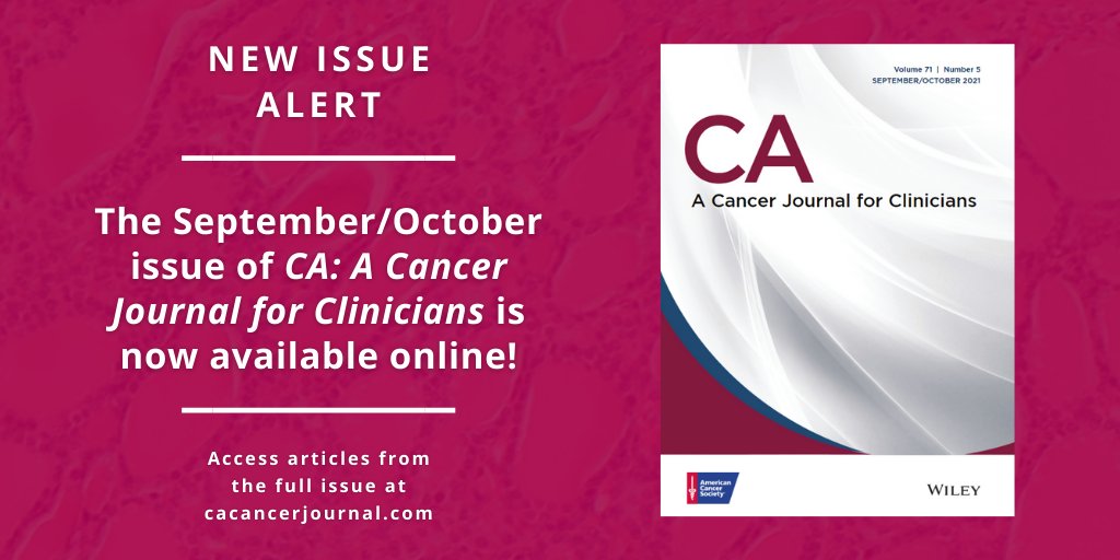 CACancerJournal's tweet photo. Read our Sept/Oct issue! ๐
https://t.co/XJMbq3H7RW
In this issue:
๐@marklewismd et al on the multidisciplinary mangagement of MEN1
๐@RyanNipp et al on addressing #DistressManagement challenges among patient care
๐Our 2021 ๐ง #BrainTumorStats report @ACS_Research https://t.co/8kqwihNFV6
