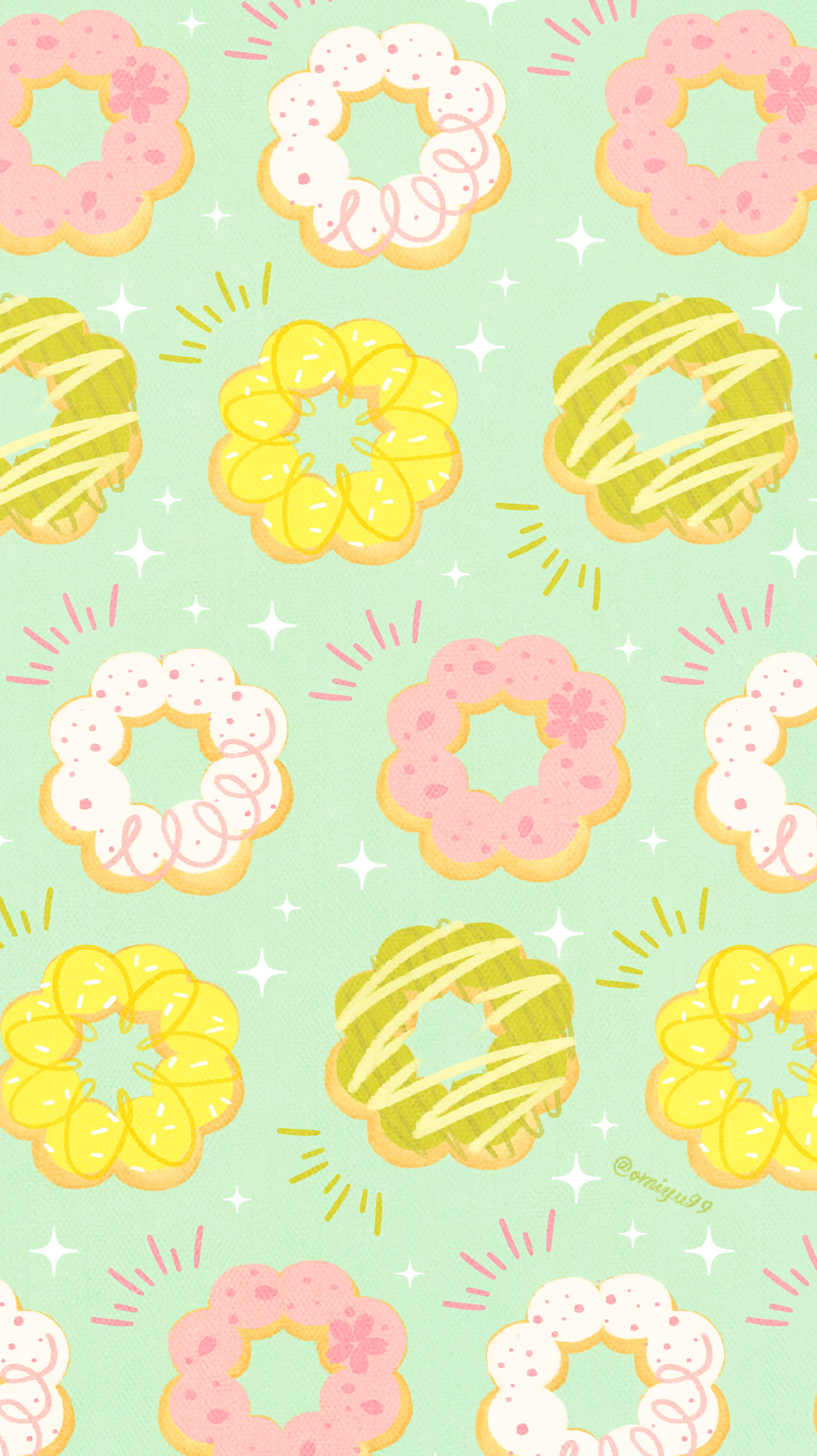 Omiyu お返事遅くなります もちリングドーナツな壁紙 Illust Illustration 壁紙 イラスト Iphone壁紙 ドーナツ Donuts 食べ物 T Co Gmsakhvmz5 Twitter
