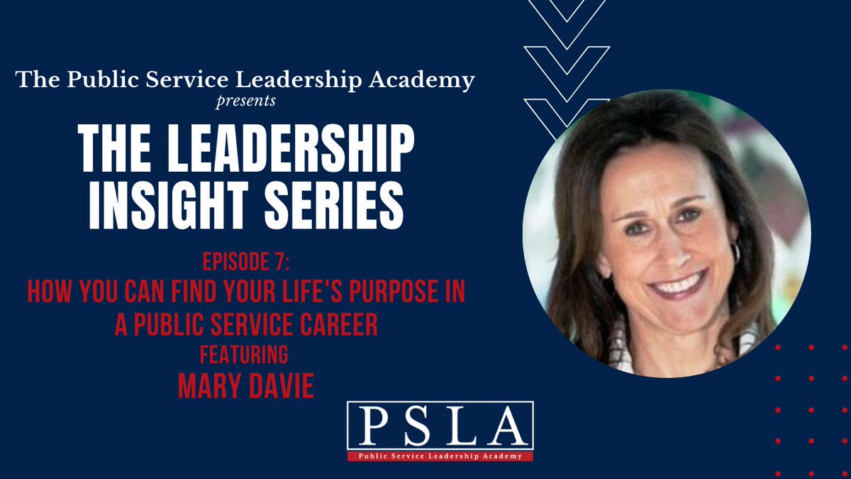 ThePSLA's tweet photo. PSLA is excited to release Episode 7 of the Leadership Insight Series - How You Can Find your Life’s Purpose in a Public Service Career featuring Mary Davie. 

Listen here: https://t.co/1jD98paQRB https://t.co/fW3rM6HfJh