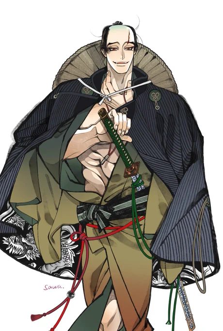 【鵺の千】 #百と卍 

鬼殺の万次の纏持ちの相棒。額の傷は万次との諍いで付いた唇の上のほくろが艶めく29歳(火消しの頃は27歳)堅気の道を捨て紅紐組の元、気分の赴くままやくざな暮らしを送っている。"鵺-ぬえ–"は平安期に現れた妖怪の名で正体がつかめないはっきりしない物事・人と云う意味も。 