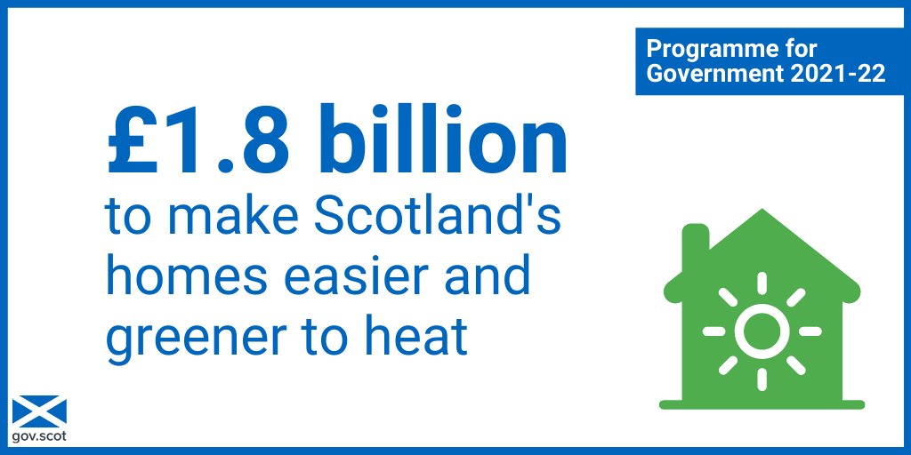 We're committed to decarbonising 1 million homes by 2030. This year, we will: 🔹 Increase funding for home energy programmes and measures to reduce fuel poverty 🔹 Invest £30 million for energy efficiency projects in social housing #ScotPfG