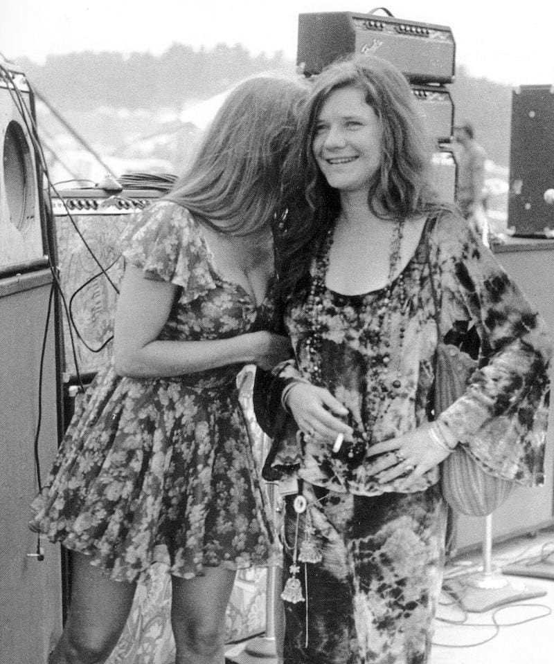 Janis Joplin and Peggy Caserta at Woodstock August 1969.