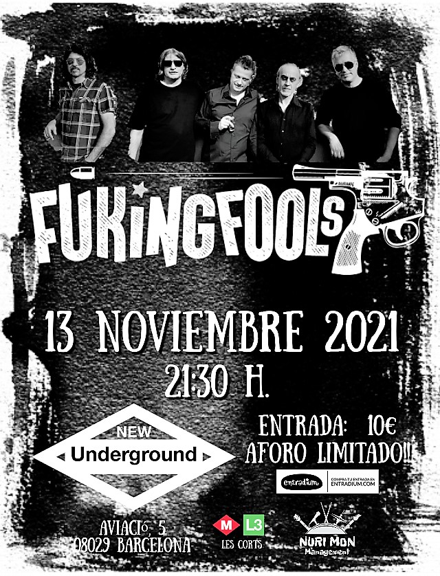 FUKING FOOLS estarán el 13 noviembre en New Underground
entradium.com/events/fuking-…