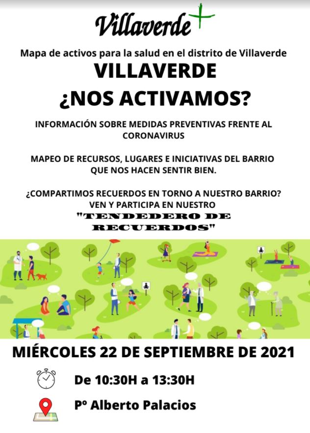 Os esperamos el 22 de septiembre a las 10:30 en Alberto Palacios. Ven a descubrir todas las iniciativas y recursos que construyen Villaverde Alto y construyamos juntos un "tenderete de recuerdos"