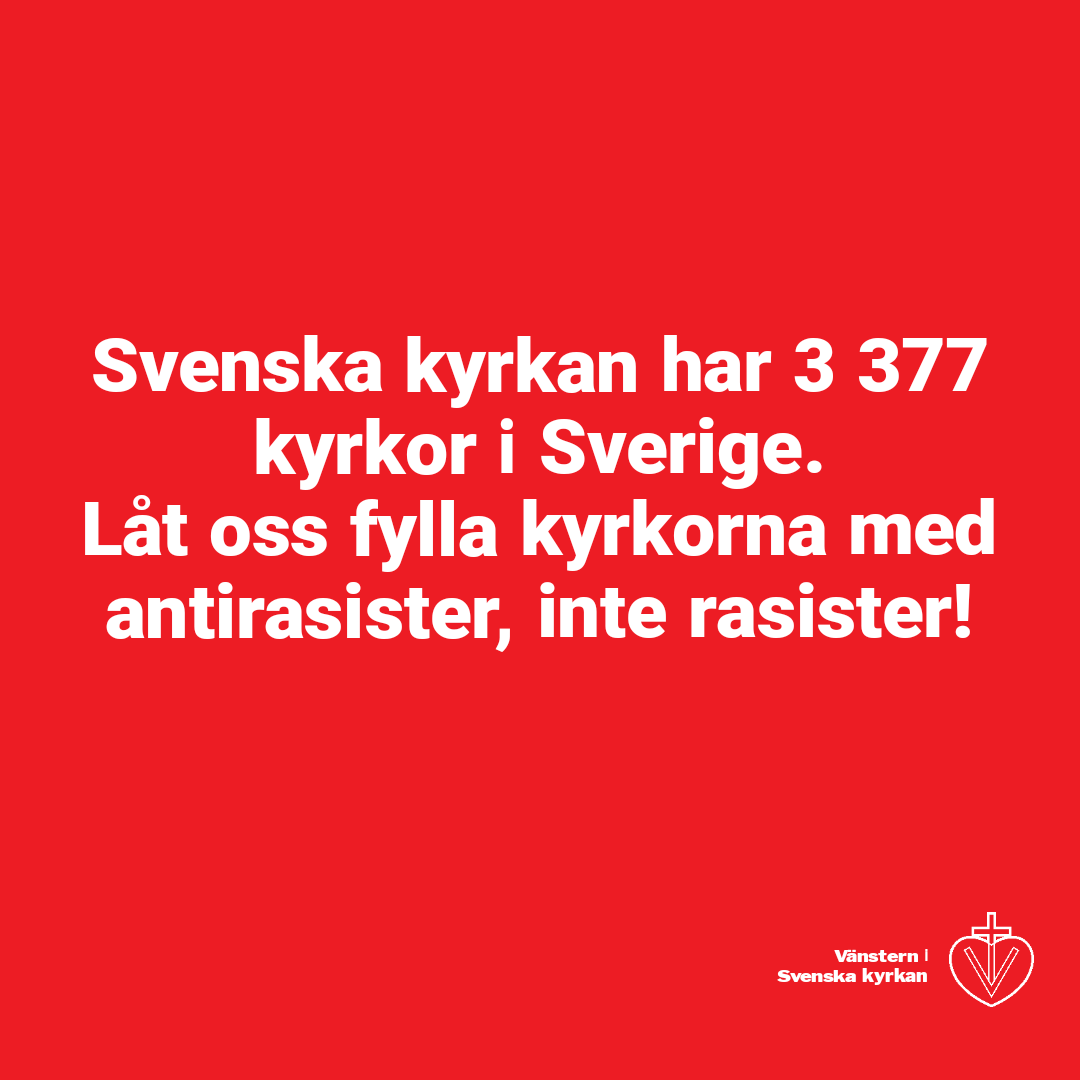visk2021's tweet photo. Ge inte bort din röst till rasisterna, rösta på Vänstern i Svenska kyrkan i årets kyrkoval! #kyrkovalet #svpol https://t.co/UA3gqCuq3z