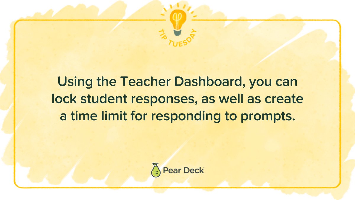 It's Tuesday, which means it's time for a #PearDeck tip! ✨💡

Educators, did you know you could do this in your Pear Deck lessons? Learn more here: hubs.la/H0Ws3Wt0

#PearDeck #EdTech #EdChat #K12