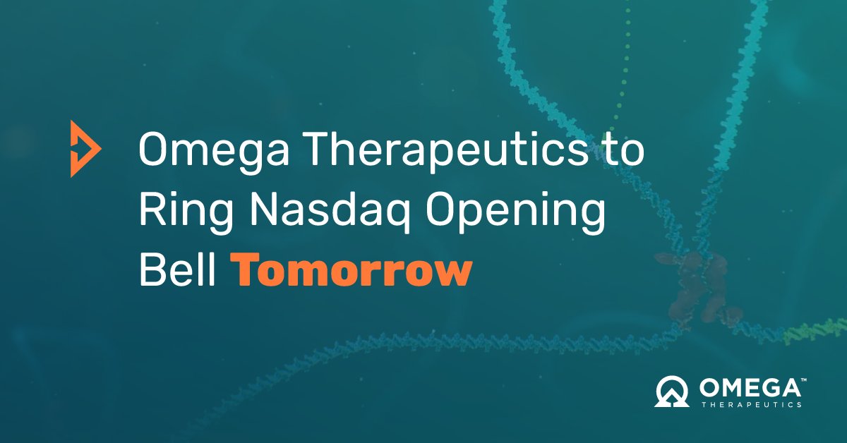 OmegaTX's tweet photo. We’ll be ringing the @Nasdaq opening bell tomorrow to celebrate our recent #IPO!
Join the live stream here: https://t.co/dM4zO0Lsn9
$OMGA #EpigenomicControllers
#EpigenomicProgramming
#PrecisionGenomicControl https://t.co/WmhhJrag8w