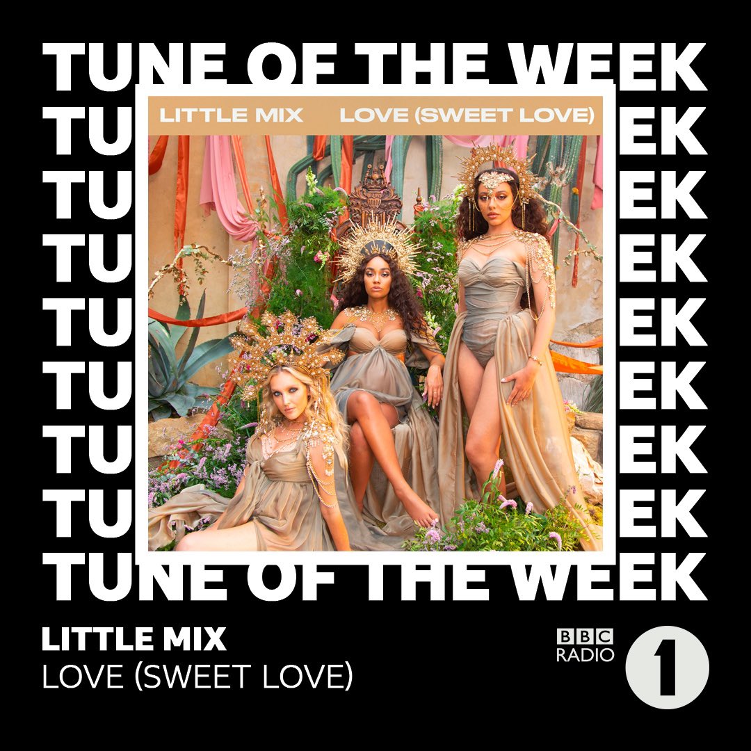 LittleMix's tweet image. Shout out to @scott_mills for making Love (Sweet Love) his Tune of the Week on @BBCR1 👑