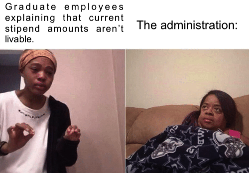 GEO_UML's tweet photo. Logical arguments don’t seem to resonate with the administration. Nevertheless, the fight continues!!! Actions to come. Eighth bargaining session in one week - dates and times coming your way soon!! #livablewage #graduatestudentworkers #graduatestudents #gradunion #bargaining https://t.co/eX3RaZ5kKd