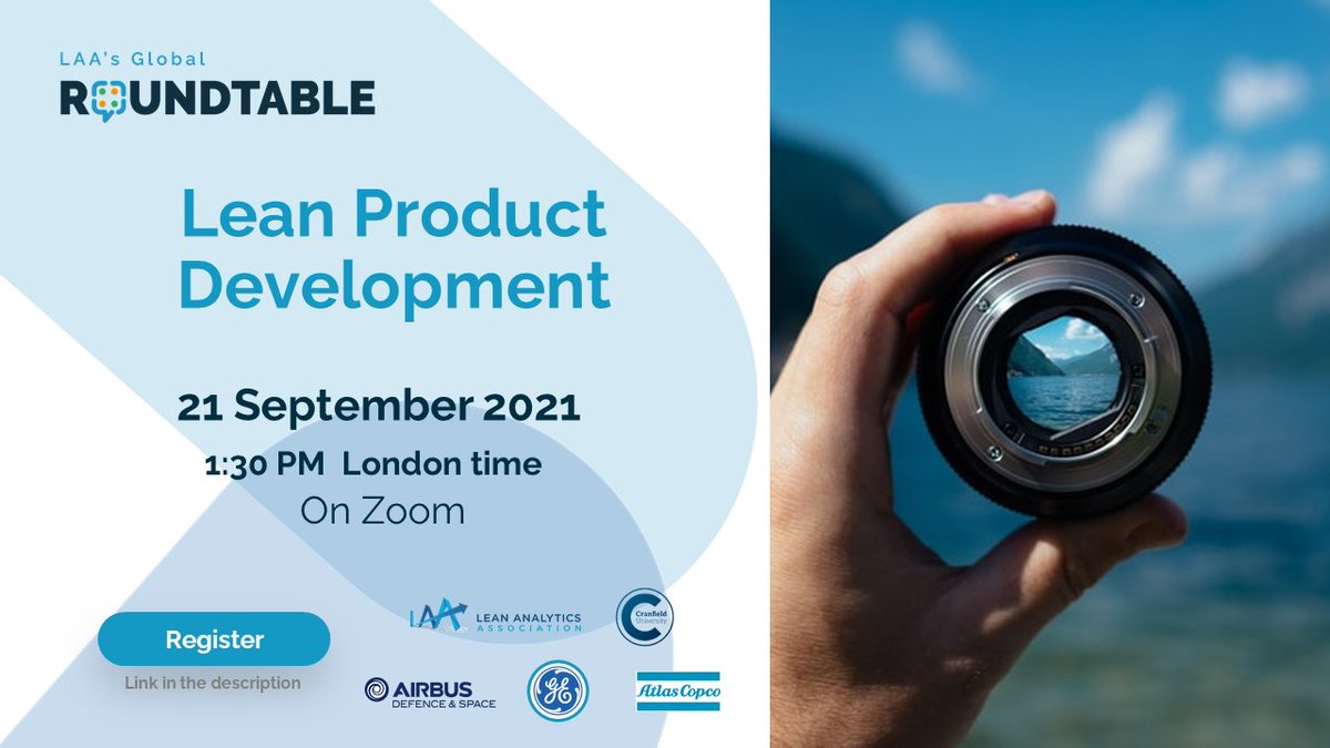 Lean_LAA's tweet image. 🔊Participate in our #LAARoundTable 21 Sep 1:30pm (UK)🌐On “#LeanProductDevelopment”, an innovation practice to accelerate the development of products &amp;amp; services. ♦️ We will host 4 global lean experts from the aviation industry. 🛎️Register: us02web.zoom.us/webinar/regist…
