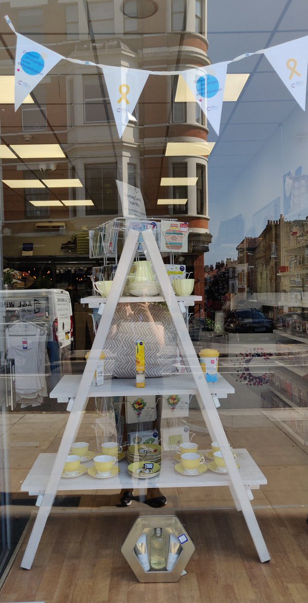 CRUKWHampstead's tweet photo. Our windows are dressed in #Gold for #SU2C! 💛
When purchasing any item you will be asked if you would like to round up, 100% of it will go into life-saving research.
#WindowWednesday #NW6 #WestHampstead https://t.co/Gx2uRJmjKO