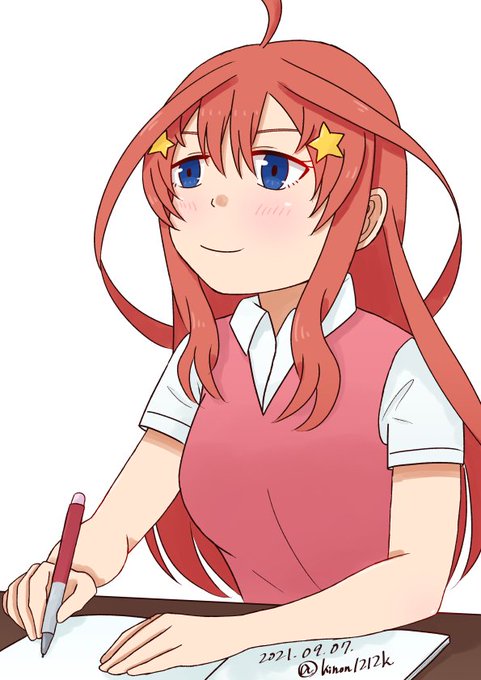 きのんさんがTwitterに投稿した中野五月(五等分の花嫁)のイラスト。