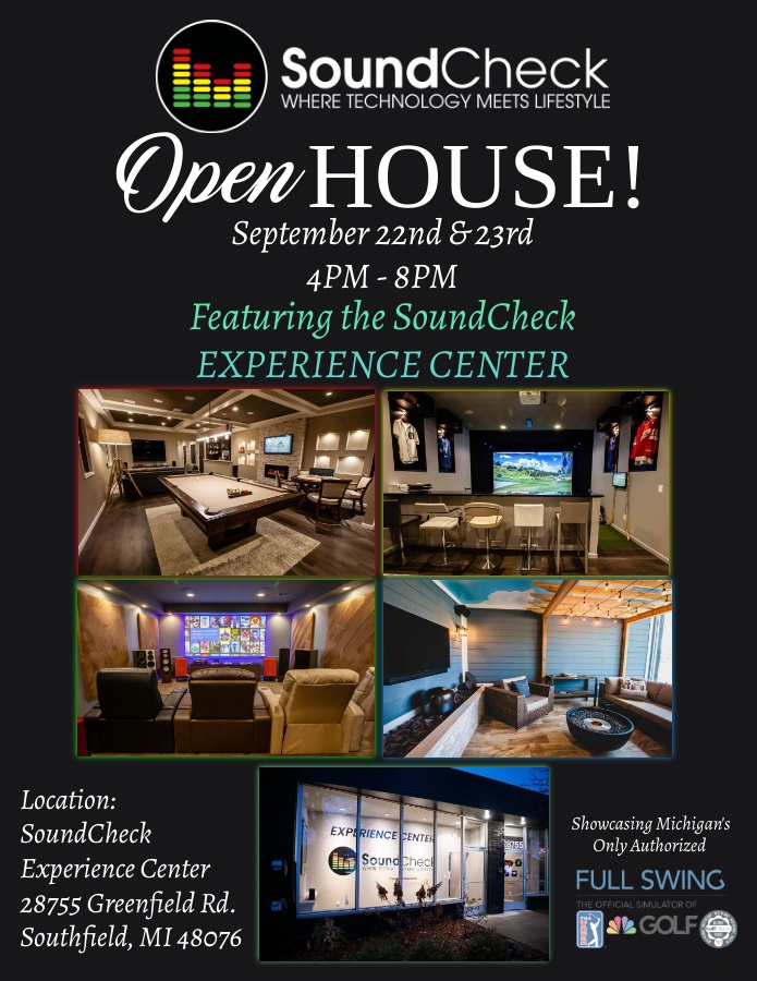 SoundCheckIncMI's tweet image. This just in, we will be hosting our Open House September 22nd and 23rd from 4PM - 8PM located in our Experience Center!  Let us welcome you to cool! #soundcheckinc #experiencecenter #style #entertainment