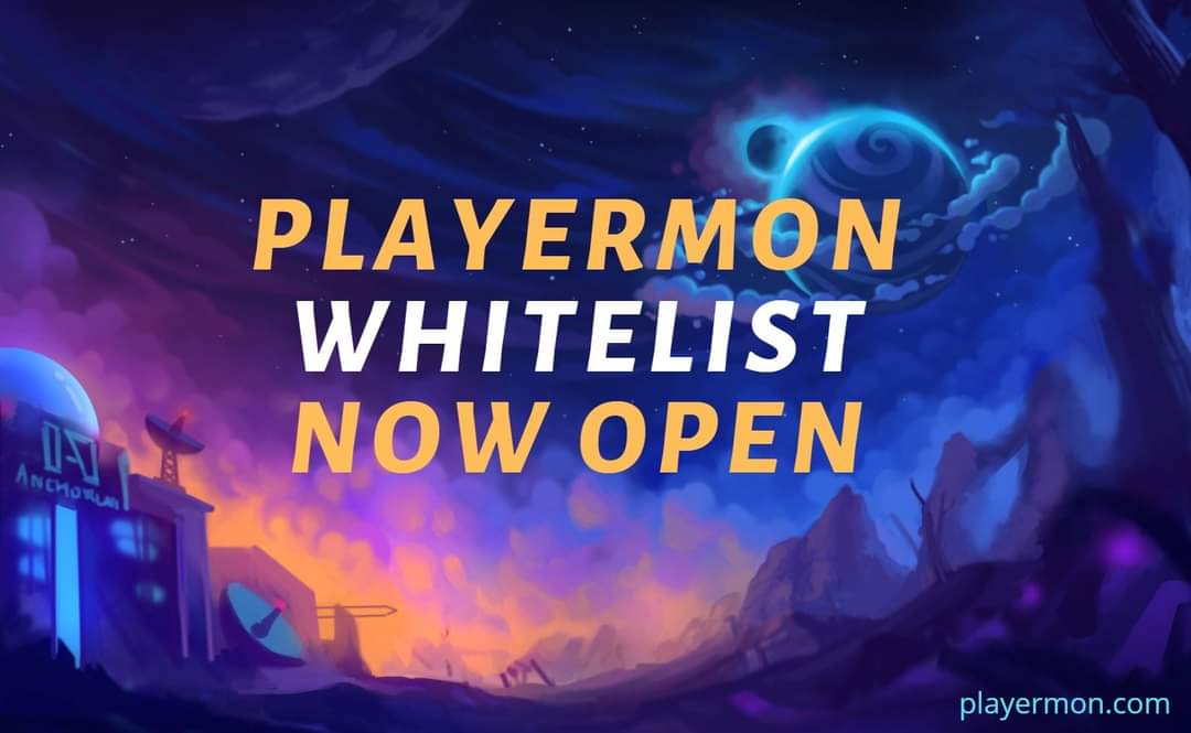 playermons's tweet photo. Playermon whitelist is now Open!
https://t.co/GPEvGC9Gvy
#Whitelist #spacegem #pym #ido #playermon https://t.co/5LJlatStLt
