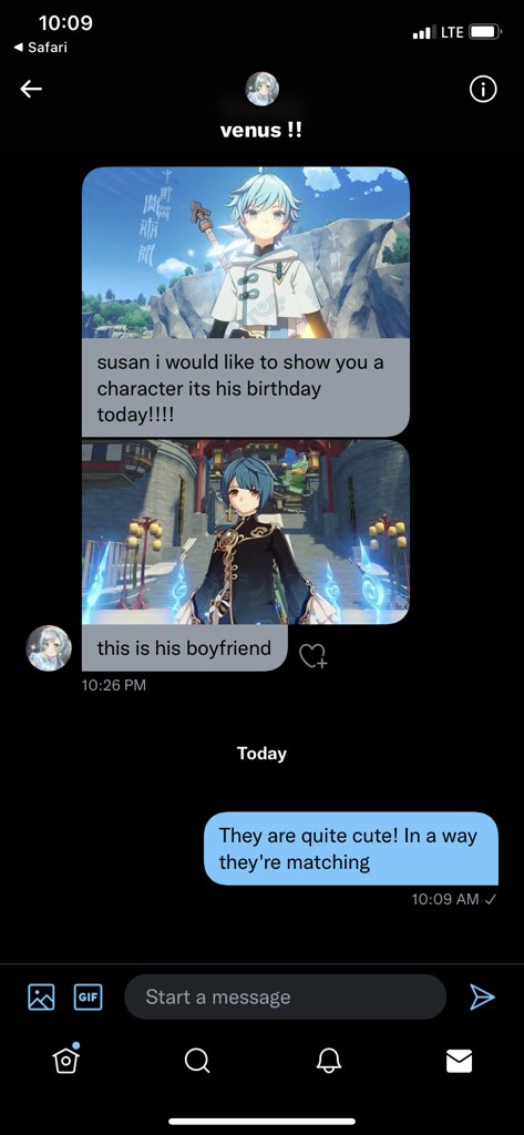 SusanGr83906496's tweet image. A #DirectMessage from @luvkamisato.