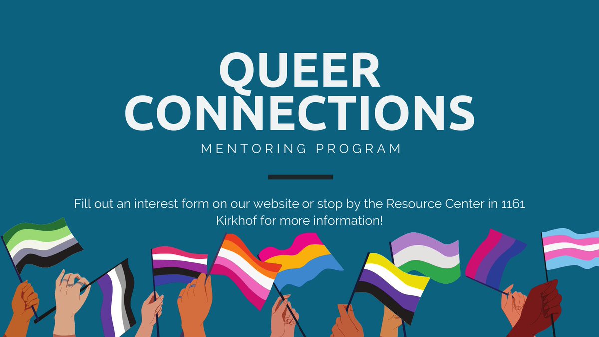 Use the link below to sign up for our Queer Connections Mentoring Program!
gvsu.edu/lgbtrc/queer-c…
Queer Connections is designed to match LGBTQIA+ undergraduate students with faculty and staff who also identify in the LGBTQIA+ community and are out about their identities.