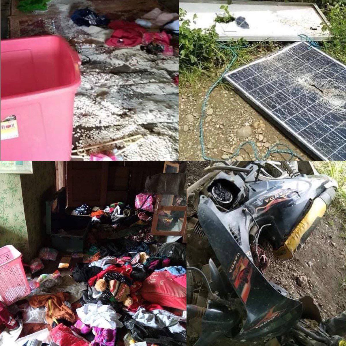 ThwinThae's tweet photo. Lechar &amp; SharTaw villages in South Kale Tsp was raided by junta terrorists on Sep 7 by ransacking houses, looting &amp; pillaging 27 motorcycle, drugs, foods &amp; even sanitary pads &amp; motorboat engines. #WhatsHappeningInMyanmar #Sep7Coup https://t.co/AMlRWAV3q0