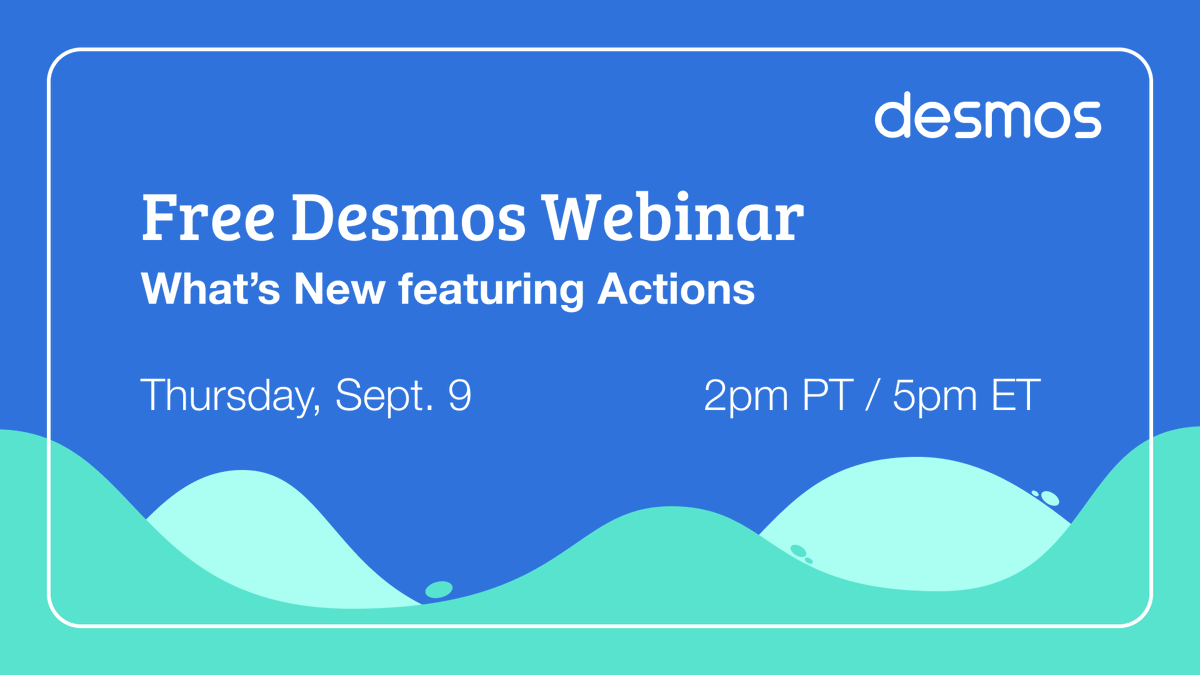 1⃣Curious about what’s new at Desmos? Wondering how to get started with Actions? 
2⃣ Register at: learn.desmos.com/professional-l…
3⃣ 🎉Join us for a webinar update on new features at Desmos including our newly released Actions! 🎉