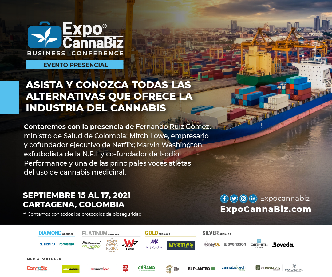 WRadioColombia's tweet photo. ¡Descubra las posibilidades que ofrece una industria innovadora y en crecimiento! Asista a #ExpoCannaBiz2021, el evento más importante de Latinoamérica, del 15 al 17 de septiembre en Cartagena de Indias. Más información en https://t.co/9ro58oJW7H #AliadosW https://t.co/8kryVeQZHg