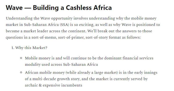 EverettRandle's tweet photo. I wrote about Wave, one of the most fascinating emerging stories in global fintech. Wave is building affordable, widely accessible financial infrastructure for Sub-Saharan Africa in an effort to become the continent's first contemporary fintech platform 

https://t.co/mJ4BM2swa9 https://t.co/s5qLWPLLZG