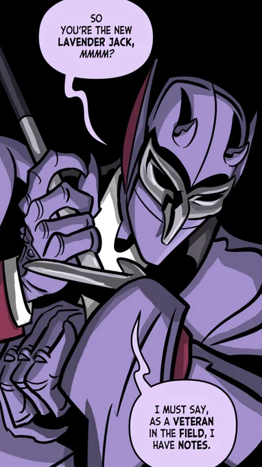 LAVENDER JACK!

😈v👿

The new Lavender Jack and the original recipe finally square off; walls shatter, bones crack, and the masks come OFF. 

An essential episode, yours free on @webtoonofficial - link below ~ 