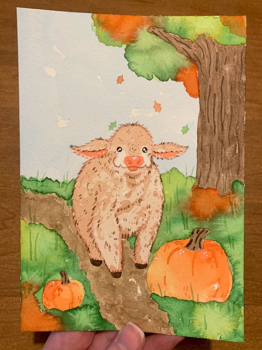 artbyemilydare's tweet photo. 🎃 Pumpkin Cow 🎃 https://t.co/bh2TN7jUnn