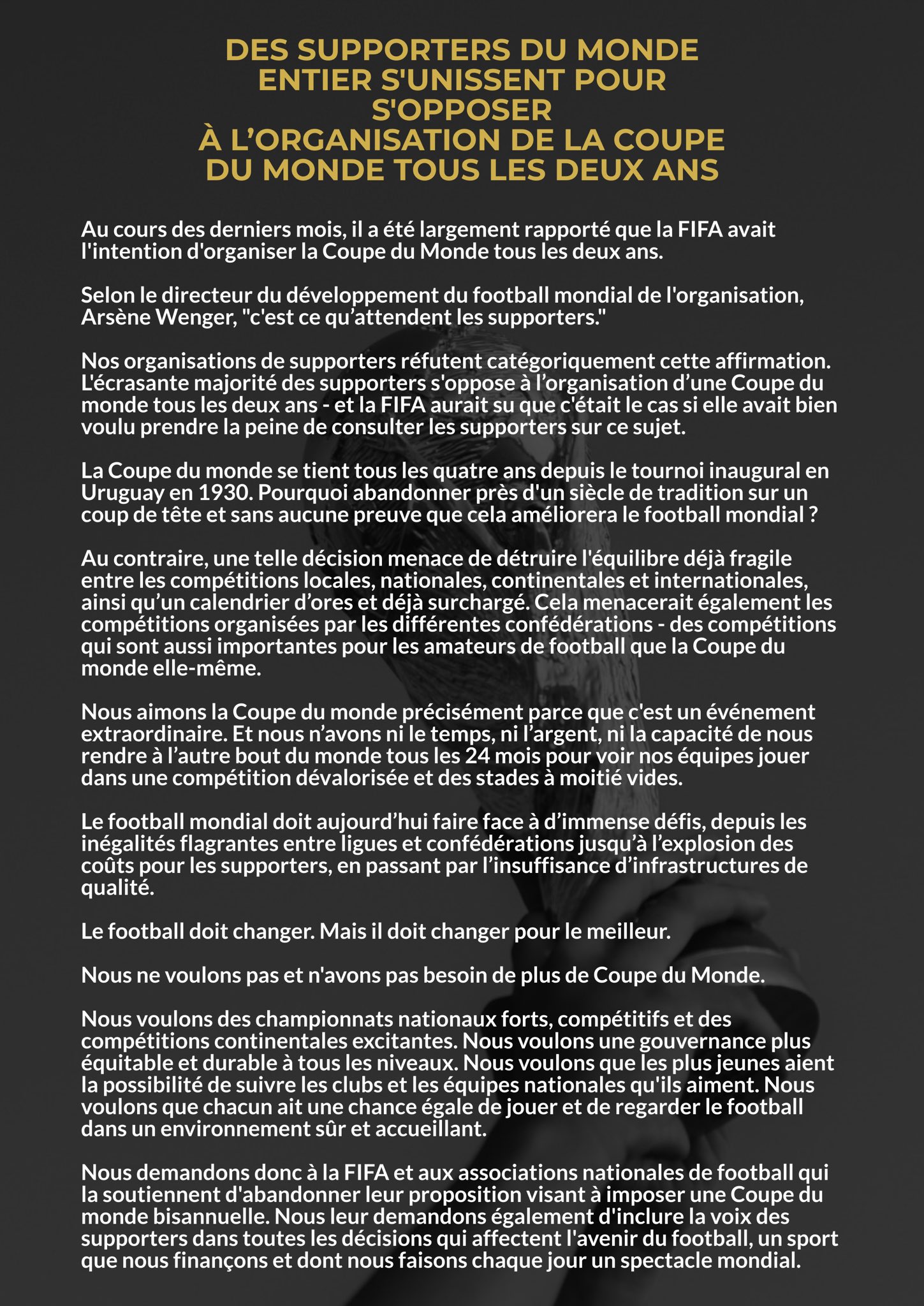 Fse Football Supporters Europe On Twitter Here S The List Of The First National Fans Groups From Across The 6 Football Confederations Who Have Signed The Statement Opposing Plans To Hold