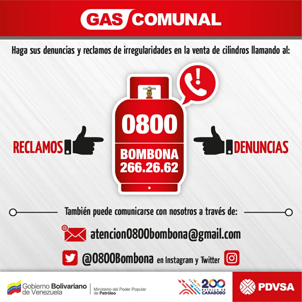 🚨𝐃𝐄𝐍𝐔𝐍𝐂𝐈𝐀📞 A través de la línea directa de comunicación 👉 0800-BOMBONA (266 26 62) para denuncias y reclamos de @gas_comunal con la venta de cilindros. #LoVolvimosALograrEnMéxico