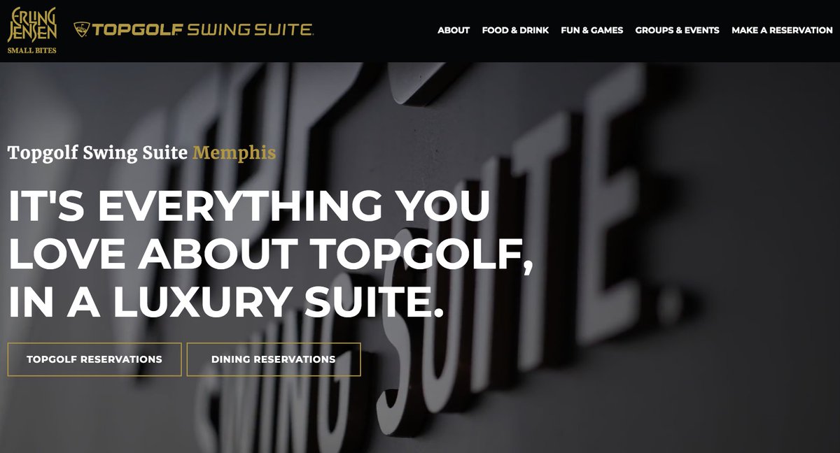 We just launched a new website for the Topgolf Swing Suite in Memphis, swingsuitememphis.com. Topgolf Swing Suite is an immersive social experience offering guests a luxury private lounge to enjoy extraordinary food and beverage service while playing a selection of games.