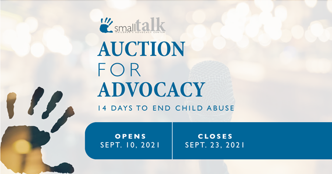 Our 8th Annual #Auction for #Advocacy is only three days away! We will have over 100 items and experiences available from #localgoods to #internationalgetaways! Win great prizes while supporting children our communities. Head over to SmallTalkCAC.org/Auction right now. 💙