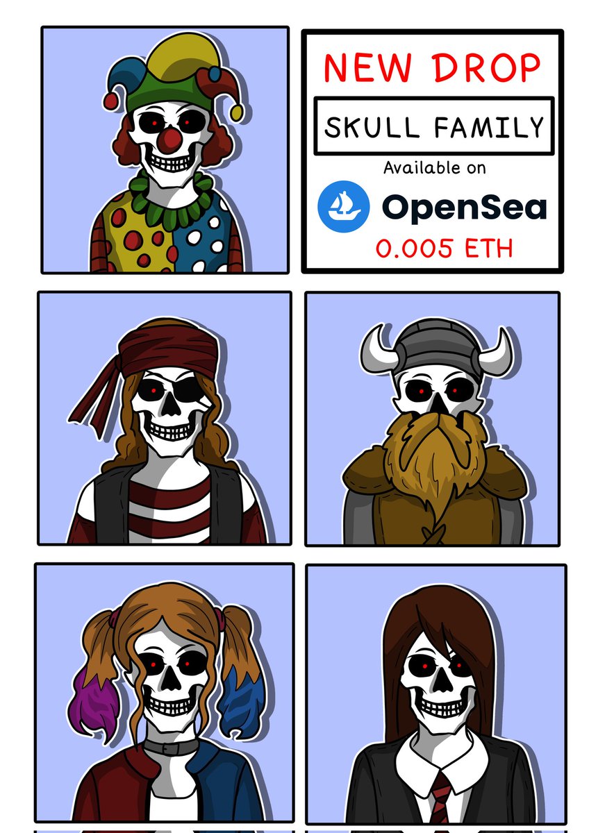 NEW DROP!  "SKULL FAMILY"🔥 
 
opensea.io/collection/sku…

#NFT #NFTs #NFTdrop #NFTTHAILAND #NFTThaicommunity #NFTTHAILAND #nftcollectors