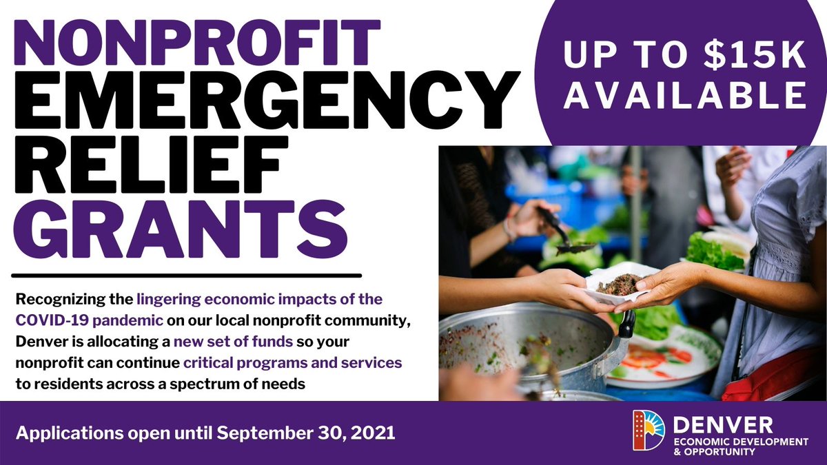 We're accepting applications for the Nonprofit Emergency Relief Fund (NPERF)! Up to $15,000 in grants to support organizations serving our most under-resourced residents. Apply today! bit.ly/3ndOnEj