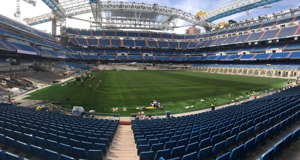 #Bernabeu #RealMadrid #Mixto #hybrid #layandplay #2021. Two intensive nights ended this morning with a fantastic results under our eyes! Proud and grateful for the superb work and commitment of #tapizverde for the hybrid #Mixto pitch supply and installation! RM game in 5 days! 💪