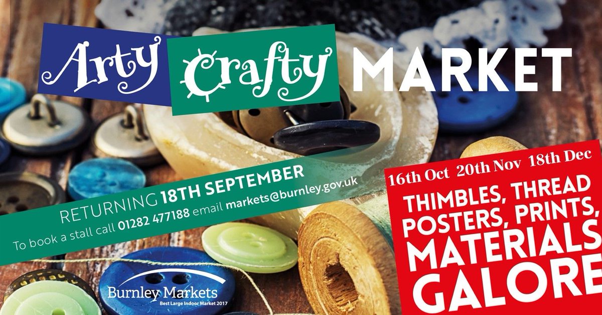 BurnleyLitFest's tweet photo. Fancy browsing through some lovely stalls of arts and crafts this weekend? Pop down to @BurnleyMarkets this weekend! https://t.co/ETnwdpC2ui