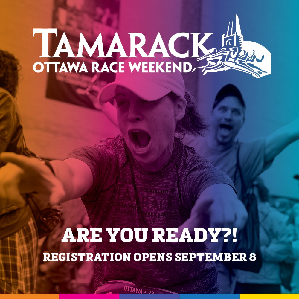 OttawaRaceWknd's tweet photo. We’re so excited to announce that registration for an in-person @TamarackHomes Ottawa Race Weekend 2022 will open this Wednesday, September 8 at 12:00 pm ET with 5,000 spots across all events!
Find details on your favourite distances here: https://t.co/A4JHcijatP
#RunOttawa2022 https://t.co/weNp0bKjOE