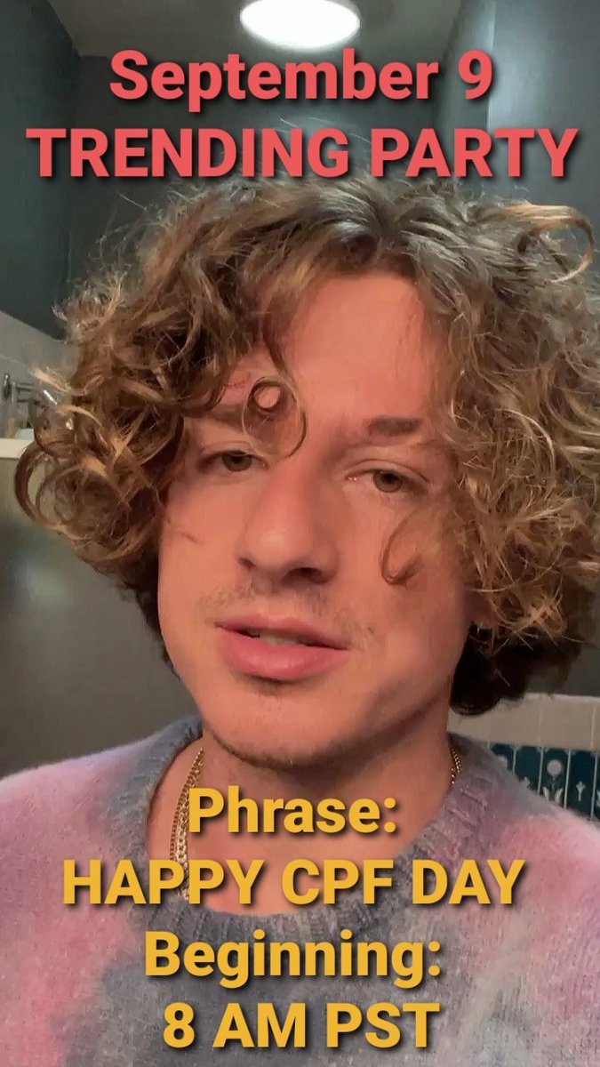 CPFAMILYGC's tweet photo. Hey guys! Let's celebrate CPF day on September 9! Let's trend this phrase:
HAPPY CPF DAY!
Beginning at 8 AM PST!
Also we will know the results of #CPFAwards2021 on this day!
@charlieputh #CPF https://t.co/0hUN47gMmf