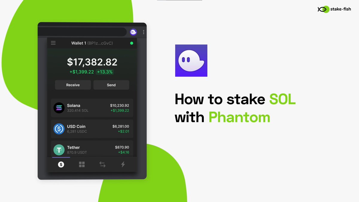 stakefish's tweet photo. Get @solana rewards quick and easy ⚡️ by staking with @stakefish and @phantom wallet. It's a no brainer 🧠💡 #Solana #SOL #staking

Watch our tutorial now: https://t.co/yel1itQoBD

🔸 Get the wallet https://t.co/HqNOPqiiSa
🔸 More videos https://t.co/3ClELXbg3U https://t.co/ijJZV3eL2N