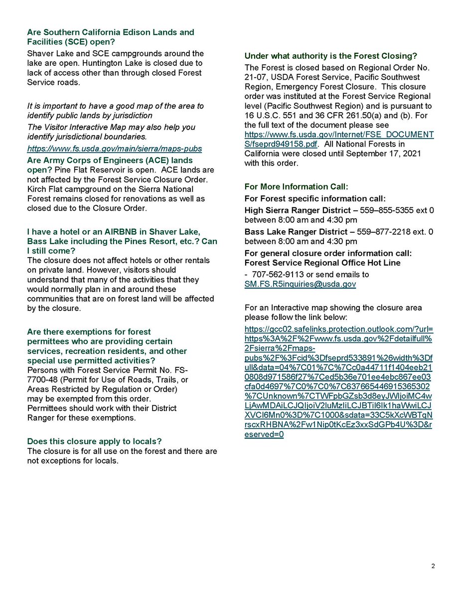 Regional Order 21-07, effective August 31 - September 17, 2021; Answers to common questions regarding Forest Closure: go.usa.gov/xMgTf