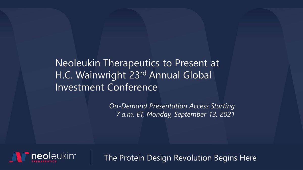 CEO Jonathan Drachman is presenting at the HC Wainwright Global Investment Conference...investor.neoleukin.com/news-releases/…