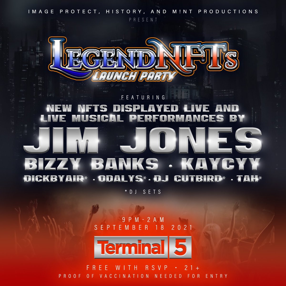 We’re officially 11 Days from the <a href="/LegendNFTs/">LegendNFTs</a> Launch party. 
RSVP now, flyer done by <a href="/NasLeber/">DINO646</a> 
eventbrite.com/e/legend-nfts-…