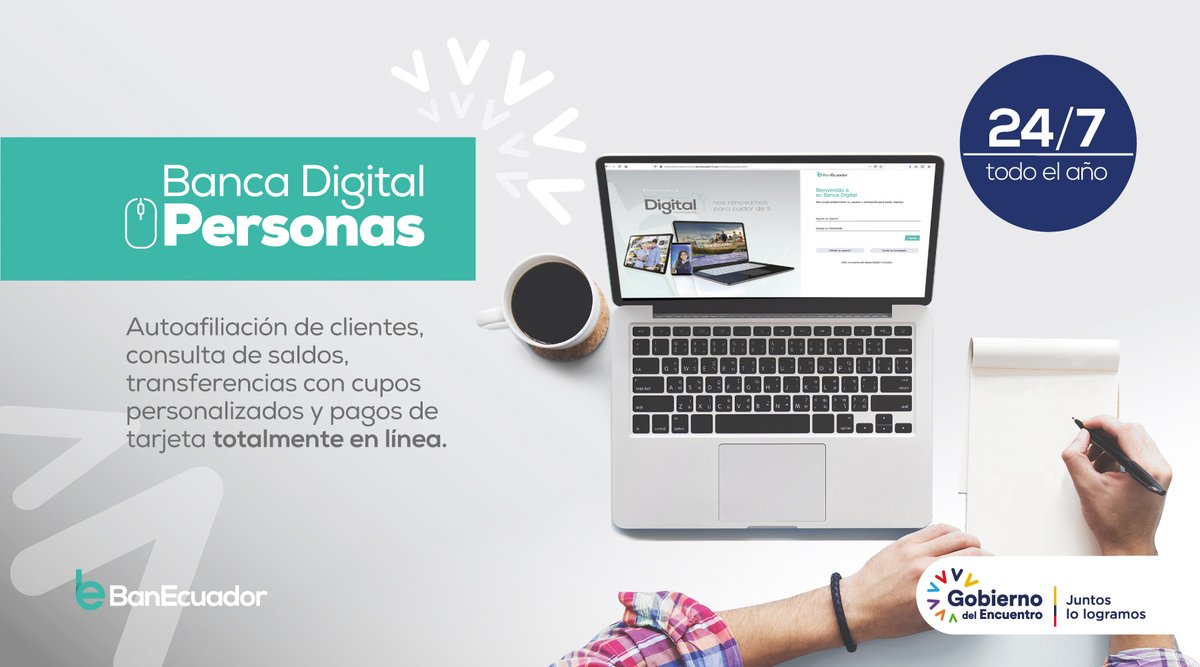 Usa nuestra #BancaDigital, evita aglomeraciones y cuida tu salud. 💻 

Recuerda que realizar tus transacciones a través de los canales electrónicos es cómodo y seguro para ti y tu familia. 

#JuntosLoLogramos