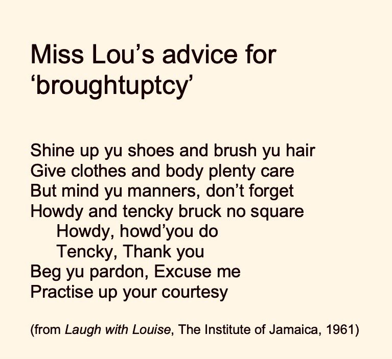 olive senior on X: Louise Bennett-Coverley, our 'Miss Lou', is long gone  but her wise words live on. Celebrating her birthday.   / X