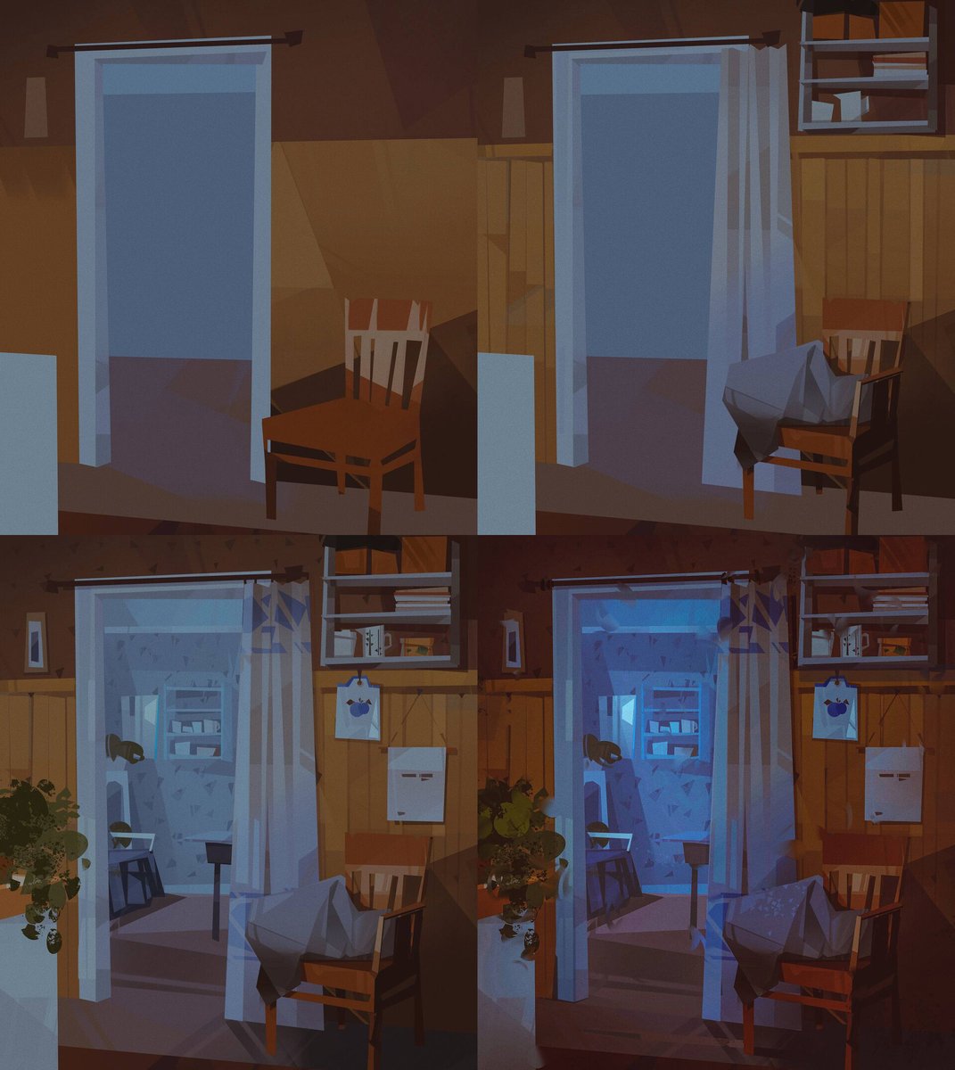 This painting process by Svitlana Harkusha is a good example of working large to medium to small. Building a foundation before adding details. Apply this mindset to #gameart #handpainted texturing as well.

artstation.com/artwork/oA3x0W